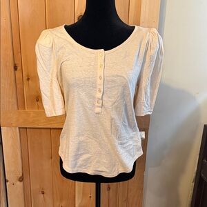 Anthropologie Women's Sand Button-Up Top